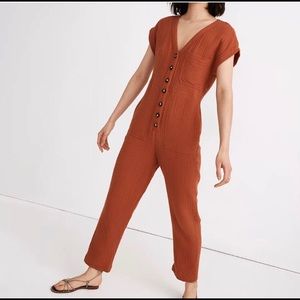 Burnt orange madewell jumpsuit